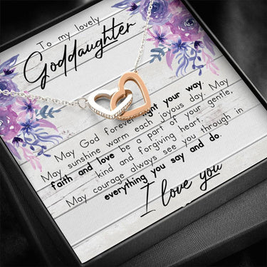 Lovely Goddaughter Interlocking Hearts Necklace - Love You This Much
